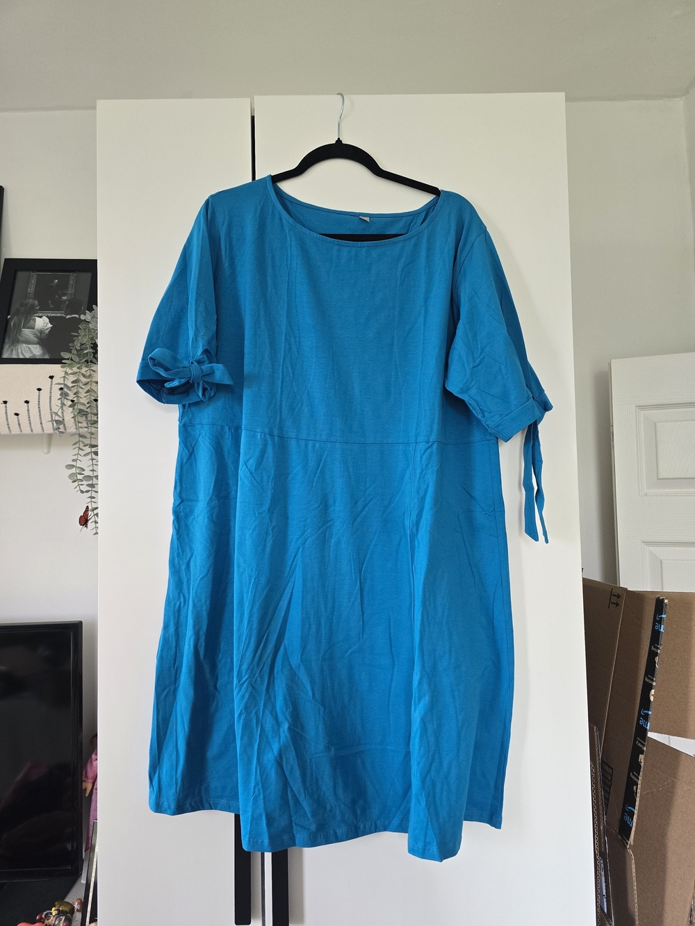 Asos Bright Teal Tie-Sleeve Women's Skater Dress